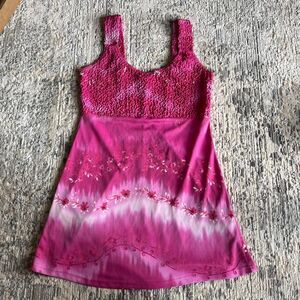 Vintage Y2K coquette Frederick’s of Hollywood pink floral mini dress size large